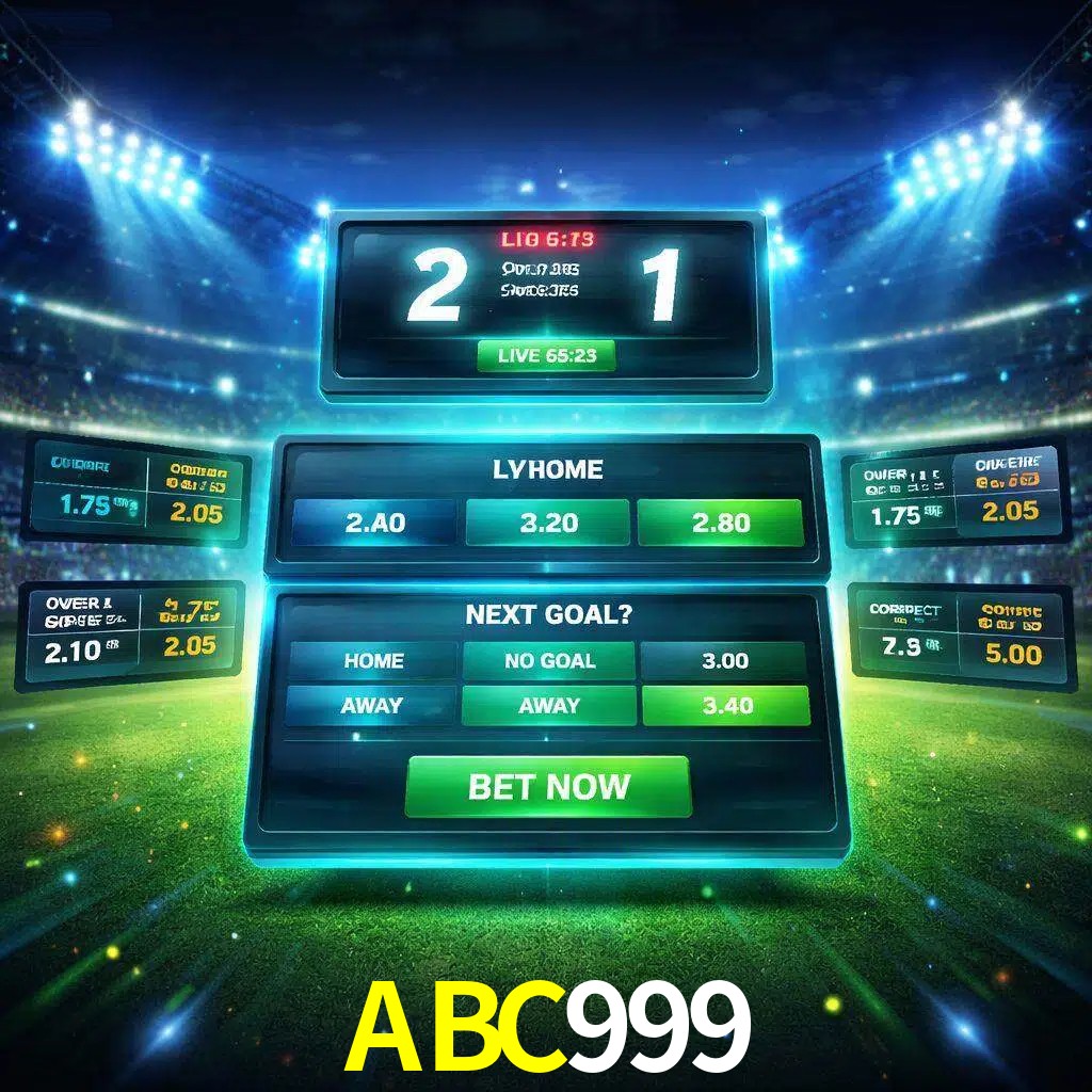 Vista de apuestas en vivo ABC999 durante un partido en curso